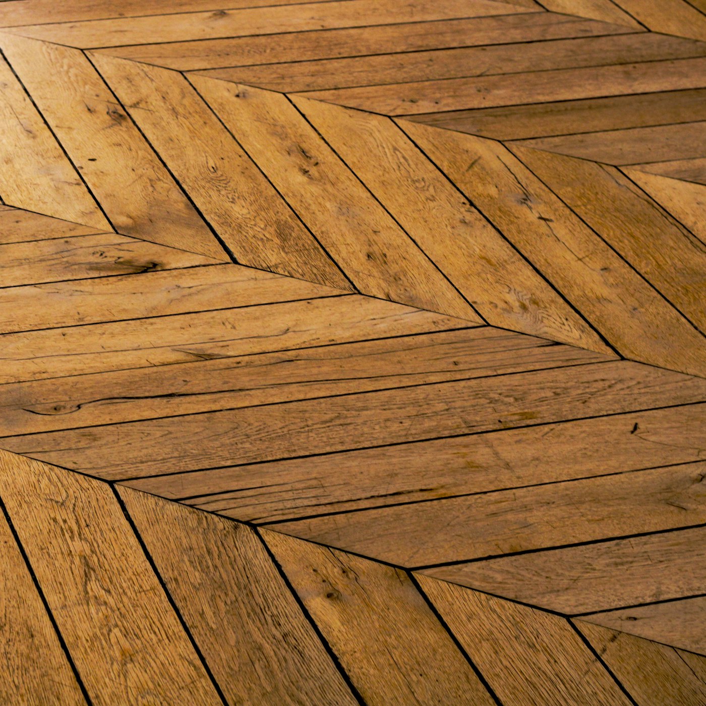 Herringbone oak wood flooring