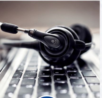VoIP headset on keyboard
